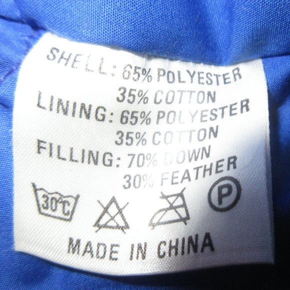 Genuine Down puffer Ski  Vest Polyester/Cotton Filling Down Feather XL Blue - Picture 8 of 9